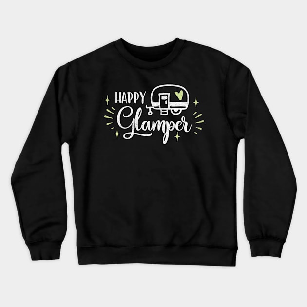 Happy Glamper Camper Crewneck Sweatshirt by Teewyld